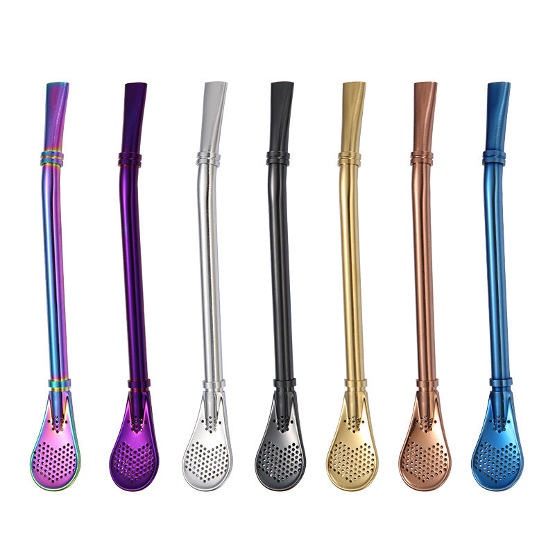 Promake® Factory Wholesale | Creative 304 Stainless Steel Filter Straw Spoon