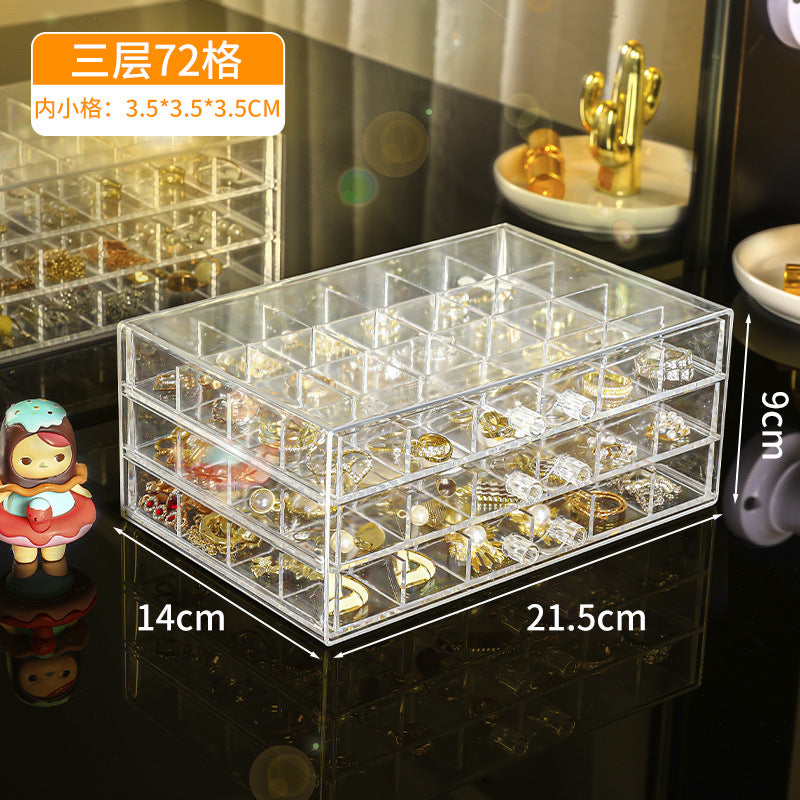 Promake® Earring Storage Box Compartment Large Capacity Multi-Layer Diamond Box Delicate Earrings Jewelry Box Anti-DDoS Pro