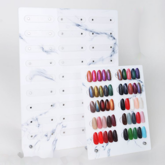 Promake® New Product Nail Beauty Exhibition Board Works Book Shaped Display Stand Marble Three-Dimensional Magnet Adsorption Removable Color Card Display Board Exhibition Board