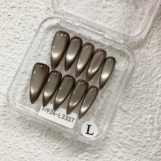 Promake H934-L33ST Handmade Press On Nails, Summer Beach Ready, Nail Inspo Name Accessory