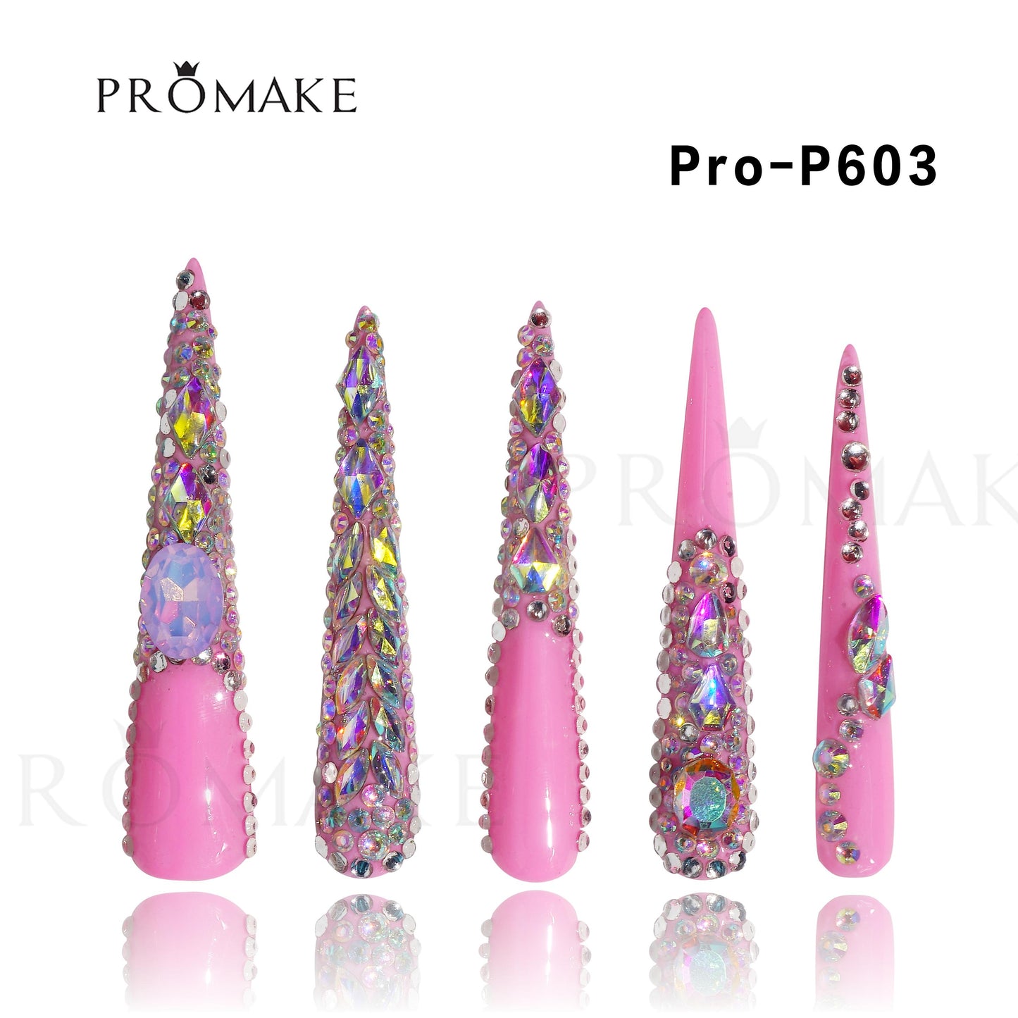 Promake Queen Nails-  78MM-  Extra Long Luxury Handmade Press on Nails-  Nail Art Nail Care-With Nails Tools-  78MM Length Super Long Length -  S-L Size