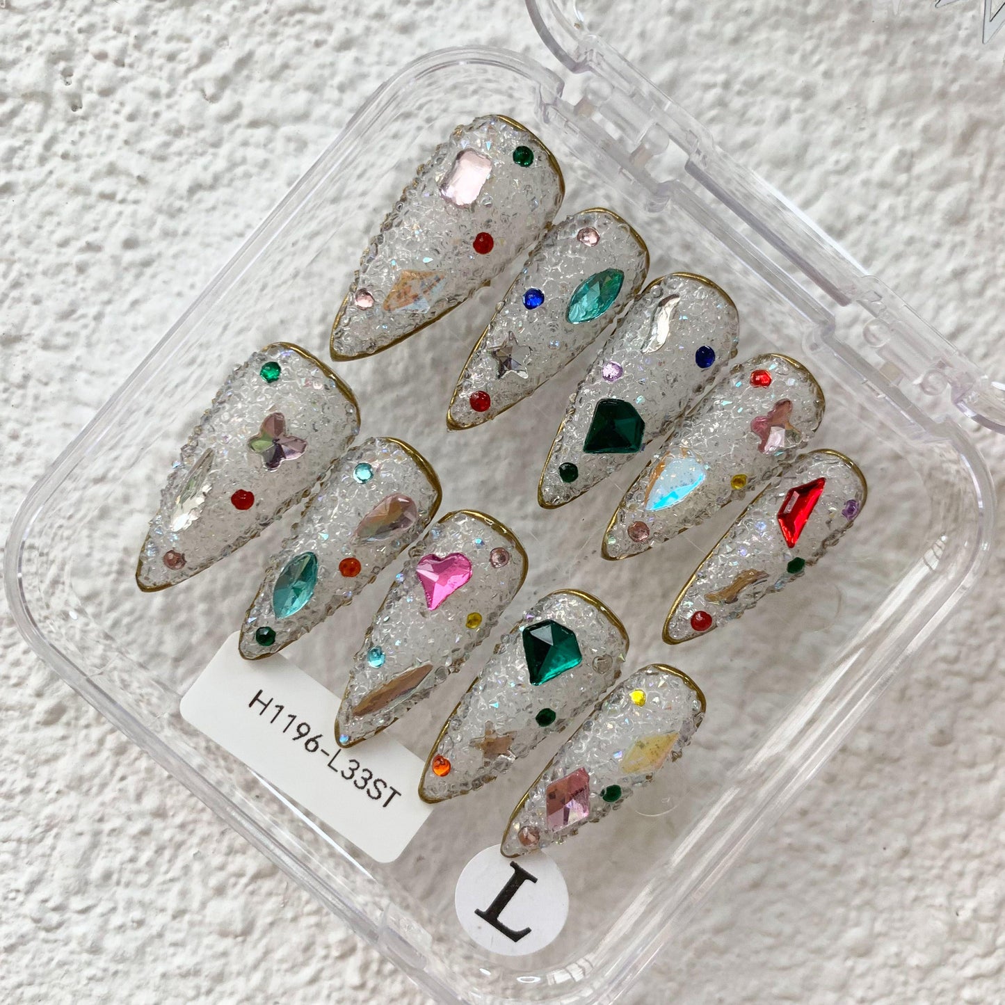 Promake | Best-Selling Luxury Handmade Press On Nails for Women, Reusable Acrylic Fake Nails with 3D Nail Art, Rhinestones and Unique Designer Styles, Multiple Shapes and Lengths, Upgraded Nail Application Kit
