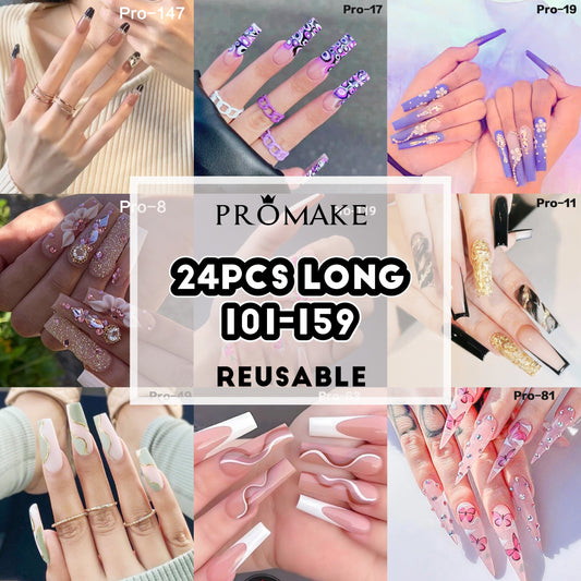 [Buy 6 Get 2]Promakepro Long-length 101-159Press On Nails 24PCS/Sets Unique Design High Quality Reusable