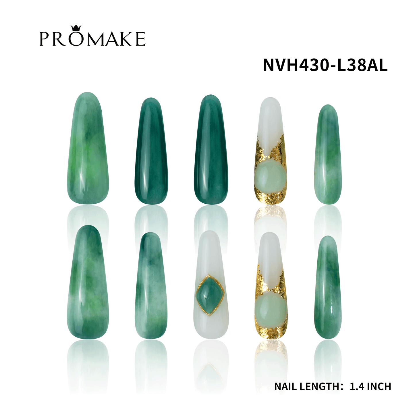 Promake New Drops 3 - New Luxury Handmade Press on Nails-Unique Design-High Quality Nails - With 2 Sets Nails Tools-XS-XL Size（副本）（副本）