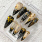 Promake Spooky Aesthetic Press On Nail Kit Set - Handmade Finish Decorative Nails, Reusable Secure Acrylic False Manicure with Tools, Various Sizes, Easy Wear Fashionable Gothic Styles for Women