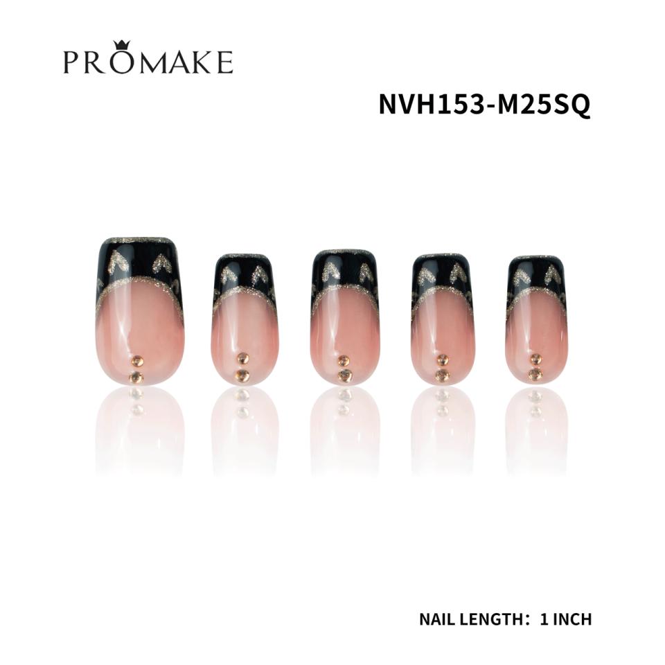 Promake [NV] 1inch /25MM- Luxury Handmade Press on Nails-Unique Design-High Quality Nails - With 4 Sets Nails Tools-Long Length-S-L Size