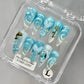 Promake 2026 New Summer Press-On Nails Collection| 100% Handmade Luxury Nails- Beach Ready Nails- Salon Nails at Home- Long Nail Set  with Art Designs & Care Tools - Ready to Gift - Size S-L