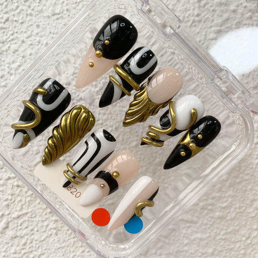 PromakeVH820-L33ST Handmade Press On Nails, Summer Beach Ready, Nail Inspo Name Accessory