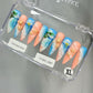 Promake 2026 New Summer Press-On Nails Collection| 100% Handmade Luxury Nails- Beach Ready Nails- Salon Nails at Home- Long Nail Set  with Art Designs & Care Tools - Ready to Gift - Size S-L