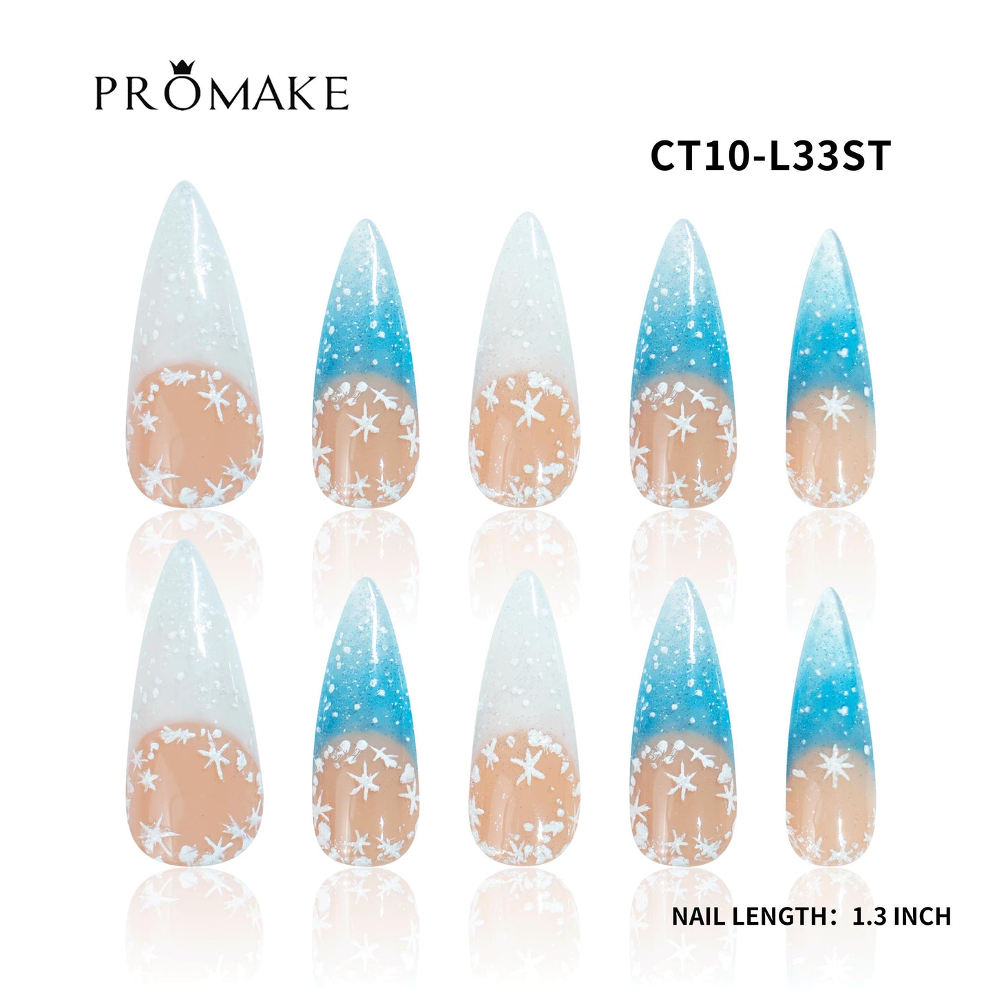 Promake Angel Christmas Collection-  Luxury Handmade Press on Nails-Nail Art Nail Care-With Nails Tools- Different Length  - S-L Size