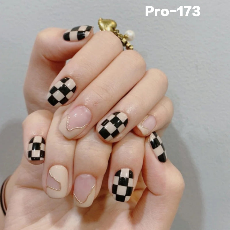 [Buy 6 Get 2]Promakepro Short-Length 160-240 Press on Nails Manicure 24PCS/Sets Unique Design Reusable