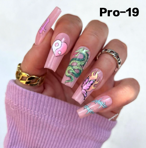 [Buy 6 Get 2]Promakepro Long-length 1-100 Press On Nails 24PCS/Sets Unique Design High Quality Reusable