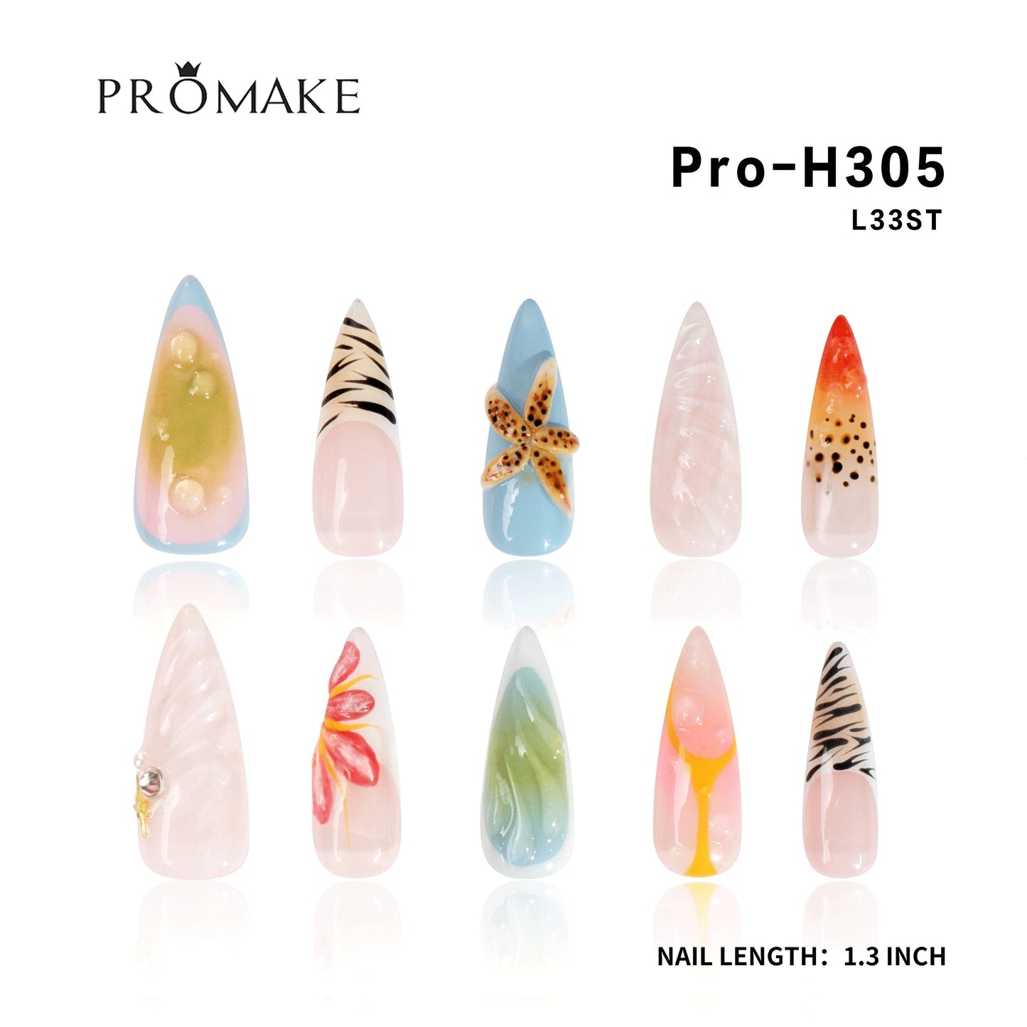 Promake Restock【NV】  Luxury Handmade Press on Nails-  Unique Design-High Quality Nails -  With 4 Sets Nails Tools-Long Length-  S-L Size