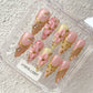 Promake H1015-L33ST Handmade Press On Nails, Summer Beach Ready, Nail Inspo Name Accessory