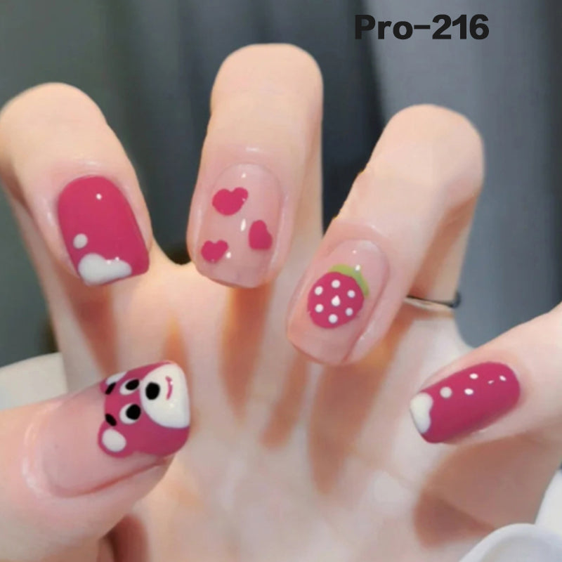[Buy 6 Get 2]Promakepro Short-Length 160-240 Press on Nails Manicure 24PCS/Sets Unique Design Reusable