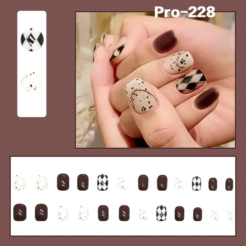 [Buy 6 Get 2]Promakepro Short-Length 160-240 Press on Nails Manicure 24PCS/Sets Unique Design Reusable