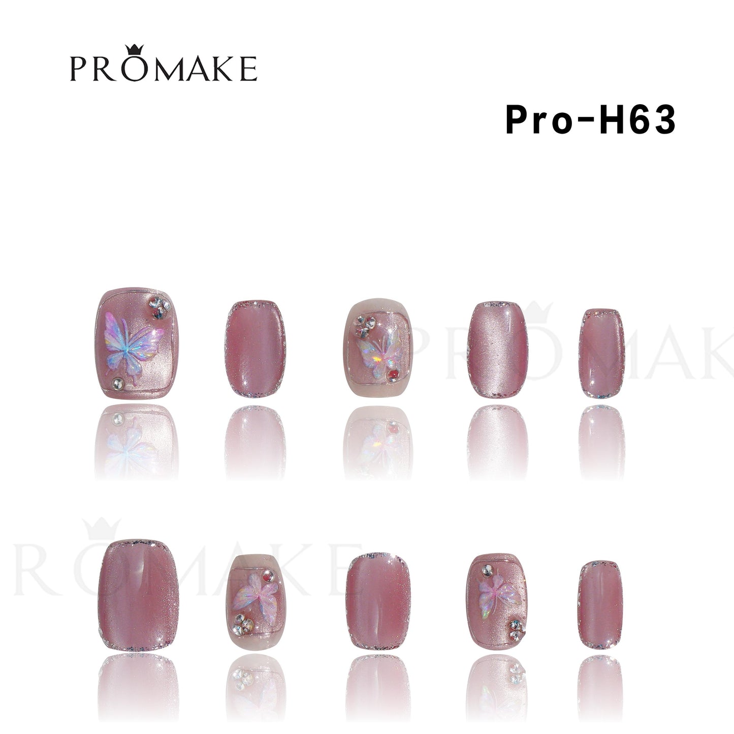 Promake Nails | XS Size | 100% Handmade Luxury Nails-  Luxury Handmade Press on Nails-Nail Art Nail Care-With Nails Tools-Different Length