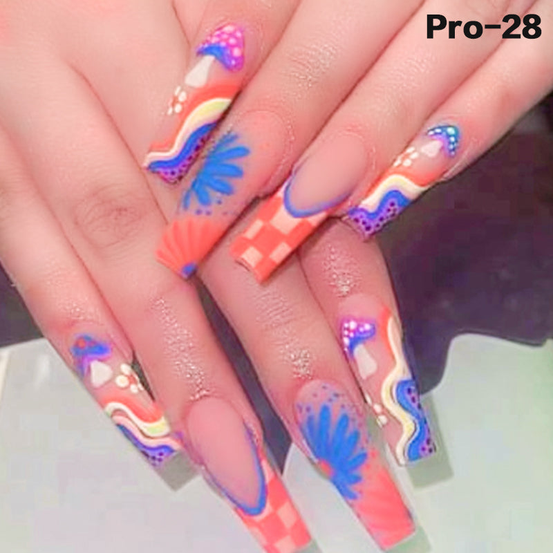 [Buy 6 Get 2]Promakepro Long-length 1-100 Press On Nails 24PCS/Sets Unique Design High Quality Reusable
