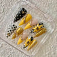 Promake Fall Muse Collection Luxury Handmade Women's Reusable 3D Acrylic Press On Nails - Cat Eye, Rhinestone, Unique Autumn Designs, Multiple Shapes & Lengths, Application Kit, Nail Art Supply