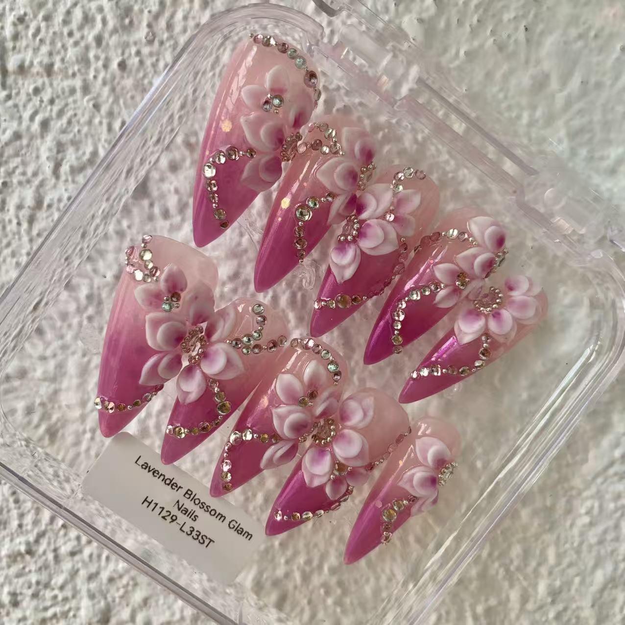 Promake Fall Muse Collection Luxury Handmade Women's Reusable 3D Acrylic Press On Nails - Cat Eye, Rhinestone, Unique Autumn Designs, Multiple Shapes & Lengths, Application Kit, Nail Art Supply