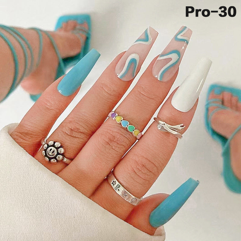 [Buy 6 Get 2]Promakepro Long-length 1-100 Press On Nails 24PCS/Sets Unique Design High Quality Reusable