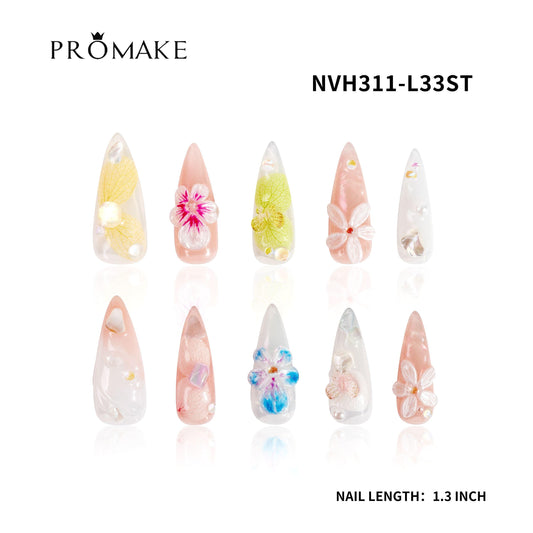 Promake New LD- Luxury Handmade Press on Nails-Nail Art Nail Care-With Nails Tools- 33MM Length Super Long Length - XS-XL Size