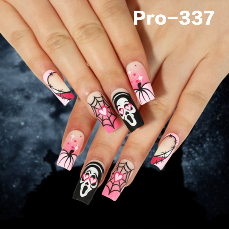 [Buy 6 Get 2]Promakepro 335~368 Press on Nails with Halloween Design 24PCS/Sets Reusable