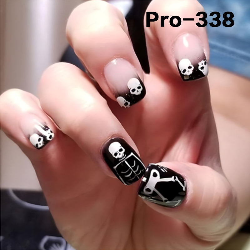 [Buy 6 Get 2]Promakepro 335~368 Press on Nails with Halloween Design 24PCS/Sets Reusable