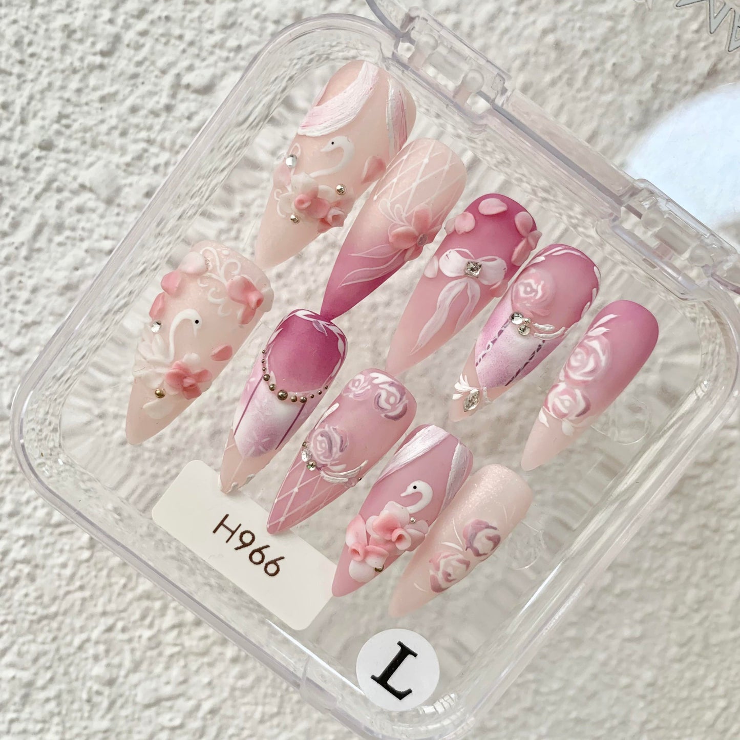 Promake | Best-Selling Luxury Handmade Press On Nails for Women, Reusable Acrylic Fake Nails with 3D Nail Art, Rhinestones and Unique Designer Styles, Multiple Shapes and Lengths, Upgraded Nail Application Kit
