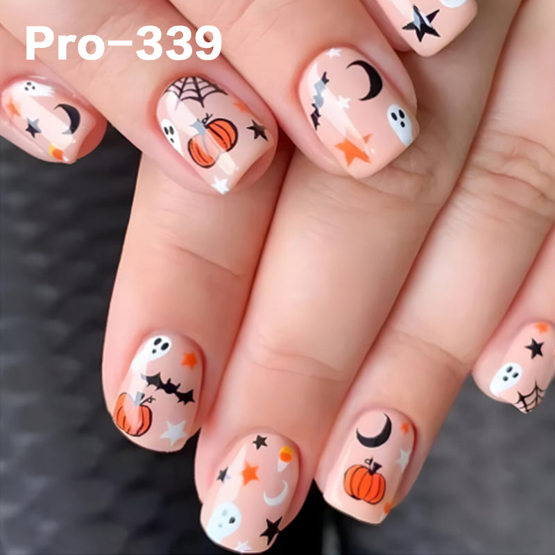 [Buy 6 Get 2]Promakepro 335~368 Press on Nails with Halloween Design 24PCS/Sets Reusable