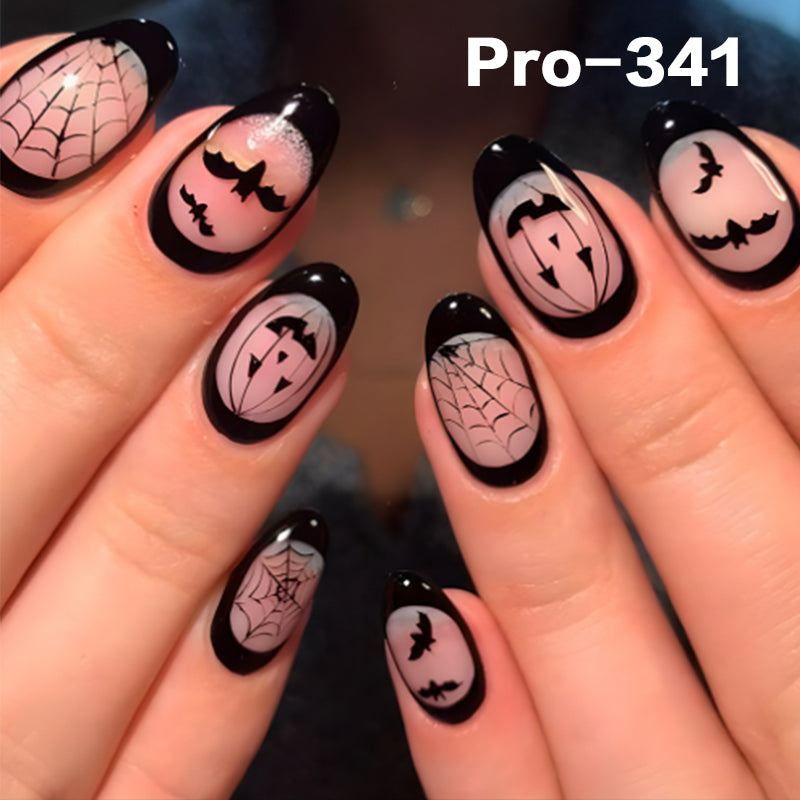 [Buy 6 Get 2]Promakepro 335~368 Press on Nails with Halloween Design 24PCS/Sets Reusable