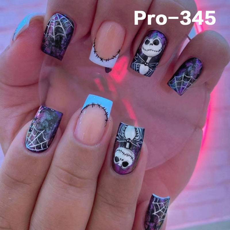 [Buy 6 Get 2]Promakepro 335~368 Press on Nails with Halloween Design 24PCS/Sets Reusable