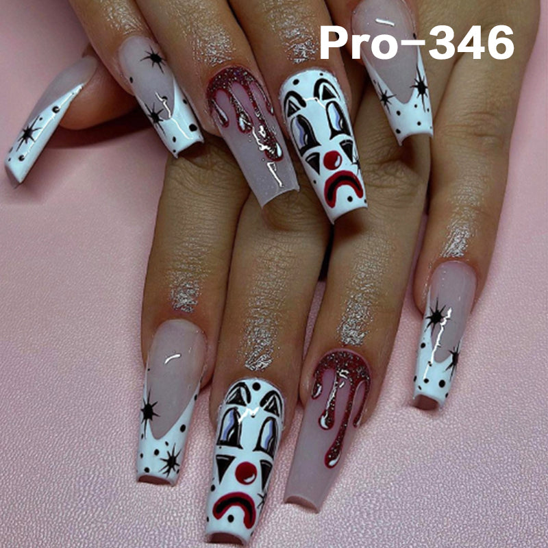 [Buy 6 Get 2]Promakepro 335~368 Press on Nails with Halloween Design 24PCS/Sets Reusable