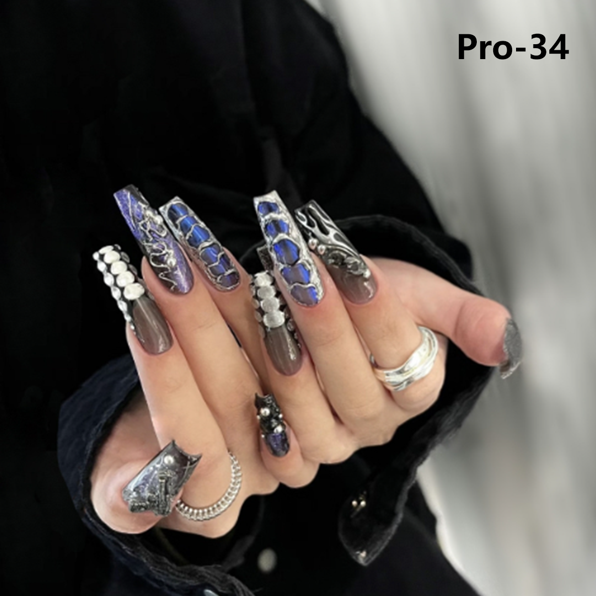 [Buy 6 Get 2]Promakepro Long-length 1-100 Press On Nails 24PCS/Sets Unique Design High Quality Reusable