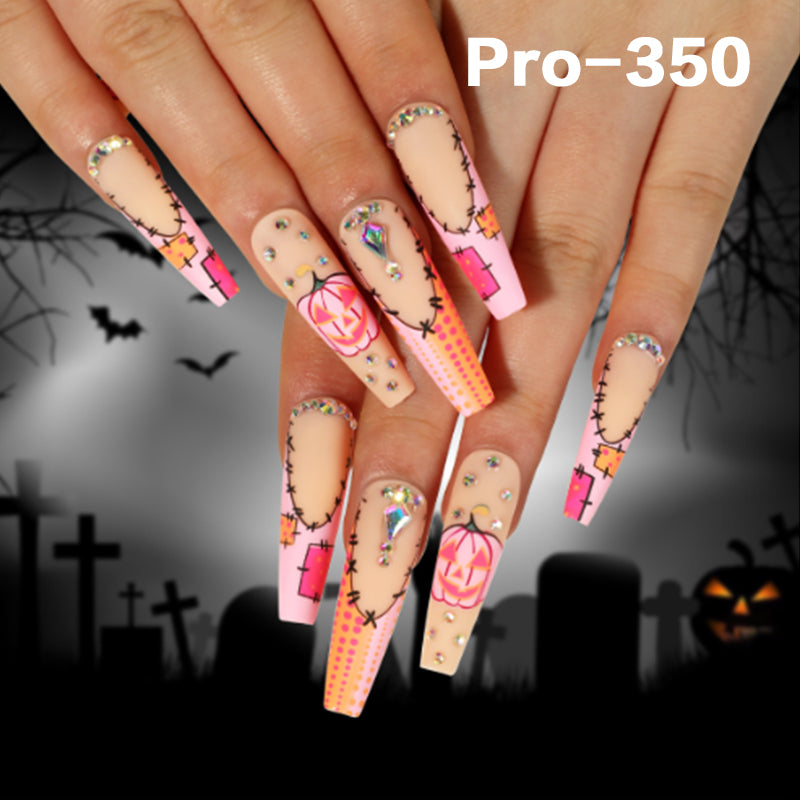 [Buy 6 Get 2]Promakepro 335~368 Press on Nails with Halloween Design 24PCS/Sets Reusable