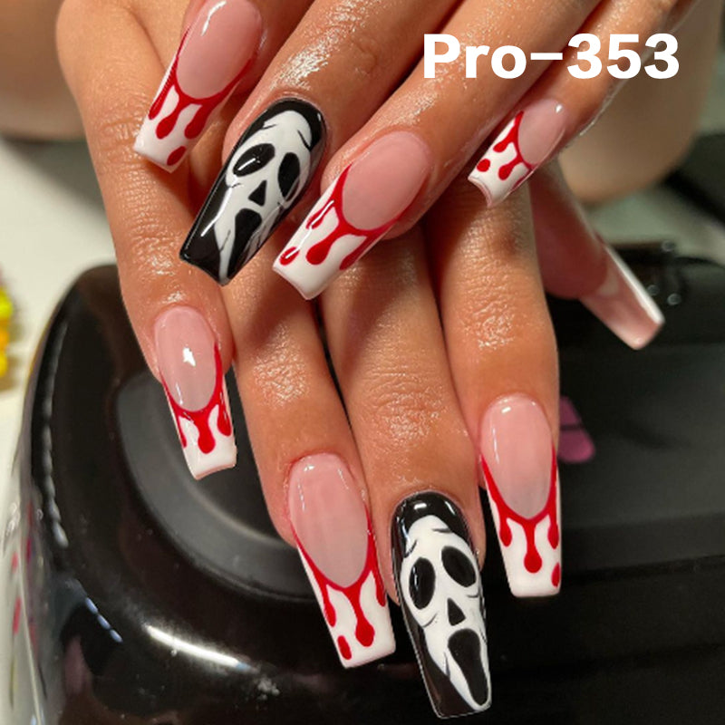 [Buy 6 Get 2]Promakepro 335~368 Press on Nails with Halloween Design 24PCS/Sets Reusable