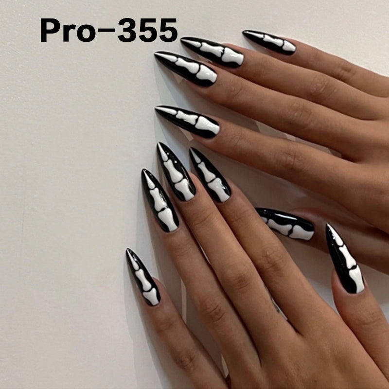 [Buy 6 Get 2]Promakepro 335~368 Press on Nails with Halloween Design 24PCS/Sets Reusable