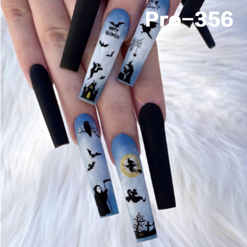 [Buy 6 Get 2]Promakepro 335~368 Press on Nails with Halloween Design 24PCS/Sets Reusable