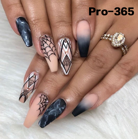 [Buy 6 Get 2]Promakepro 335~368 Press on Nails with Halloween Design 24PCS/Sets Reusable