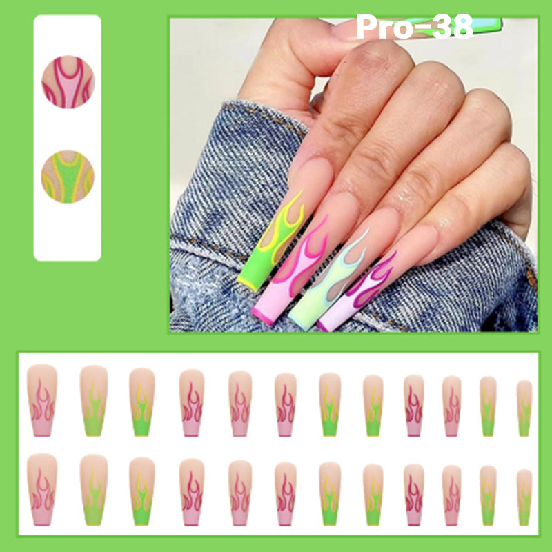 [Buy 6 Get 2]Promakepro Long-length 1-100 Press On Nails 24PCS/Sets Unique Design High Quality Reusable