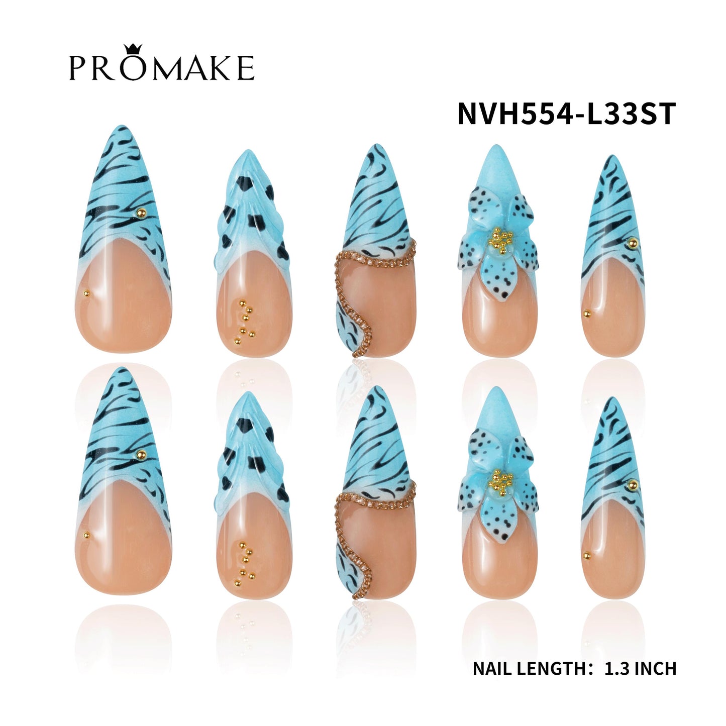 Promake Nails | New XS Size | 100% Handmade Luxury Nails-  Luxury Handmade Press on Nails-Nail Art Nail Care-With Nails Tools-Different Length