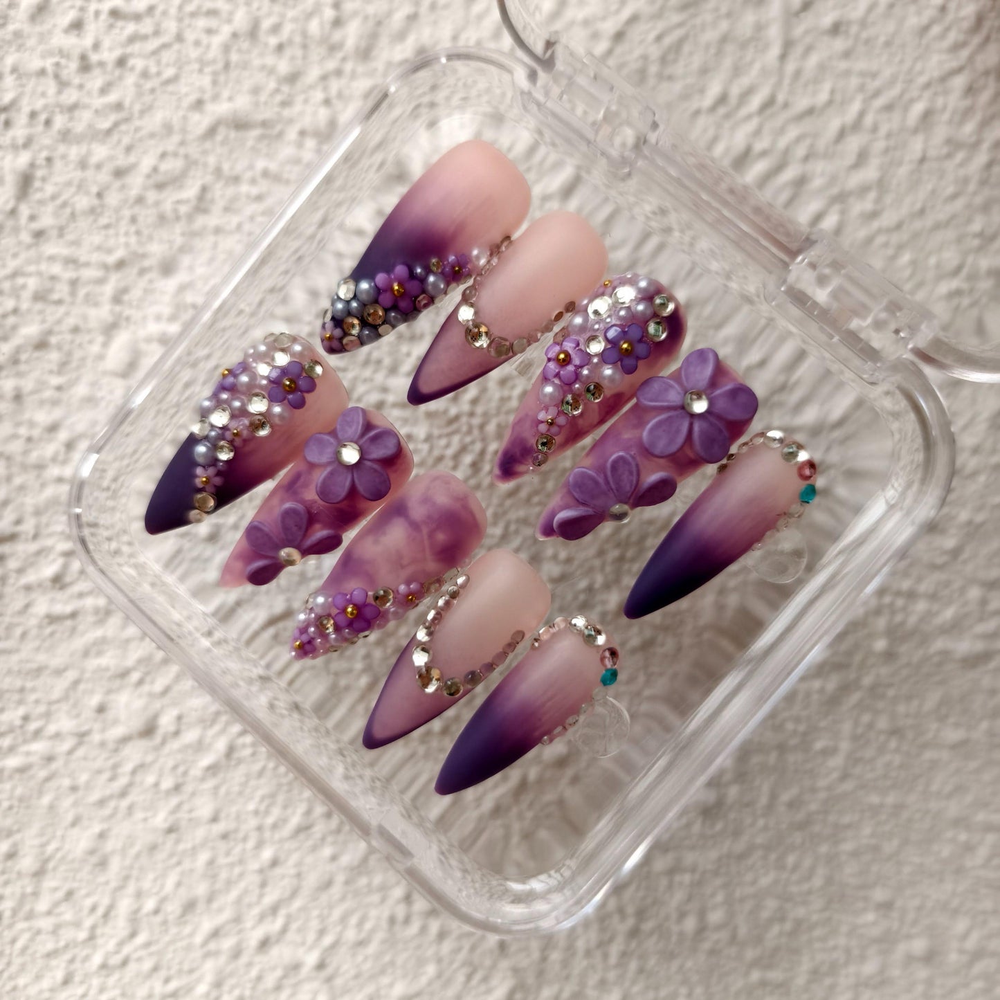Promake H910-L33ST Handmade Press On Nails, Summer Beach Ready, Nail Inspo Name Accessory
