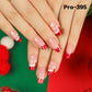 Promake Press on Nails with Christmas Design  6 Packs (144 Pcs) Reuseable Nails wtih Nail tools