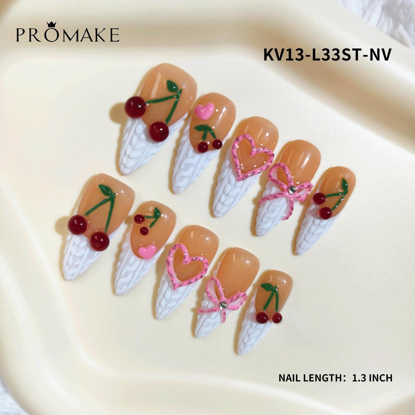 Promake x Kymieann Luxury Handmade Press on Nails-  Hand Nails and Toe Nails-  Nail Art Nail Care-With Nails Tools-  Salon Quality-  33MM Length-  Long Length-  S-L Size