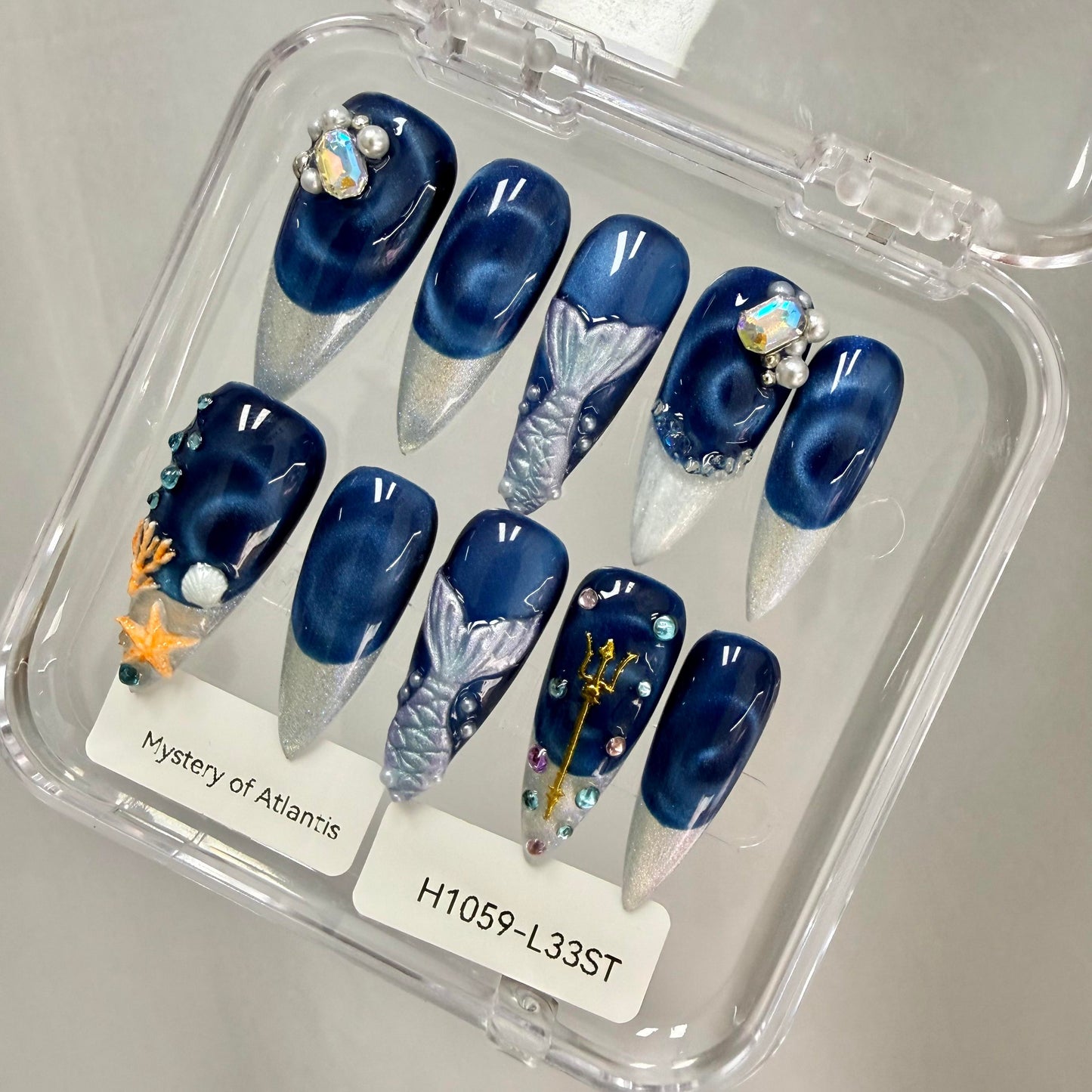 Promake 2026 New Summer Press-On Nails Collection| 100% Handmade Luxury Nails- Beach Ready Nails- Salon Nails at Home- Long Nail Set  with Art Designs & Care Tools - Ready to Gift - Size S-L