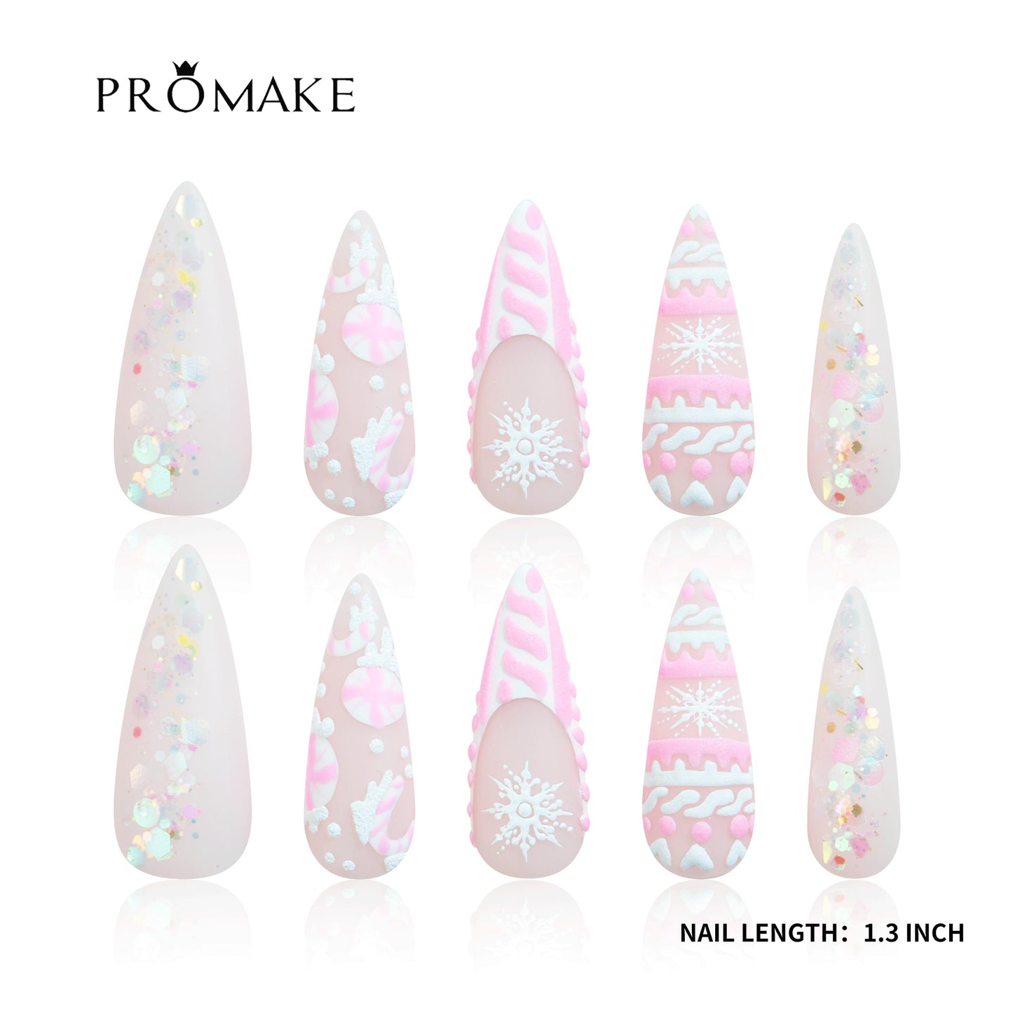 Promake x Kymieann Luxury Handmade Press on Nails-  Hand Nails and Toe Nails-  Nail Art Nail Care-With Nails Tools-  Salon Quality-  33MM Length-  Long Length-  S-L Size