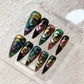 Promake | Best-Selling Luxury Handmade Press On Nails for Women, Reusable Acrylic Fake Nails with 3D Nail Art, Rhinestones and Unique Designer Styles, Multiple Shapes and Lengths, Upgraded Nail Application Kit