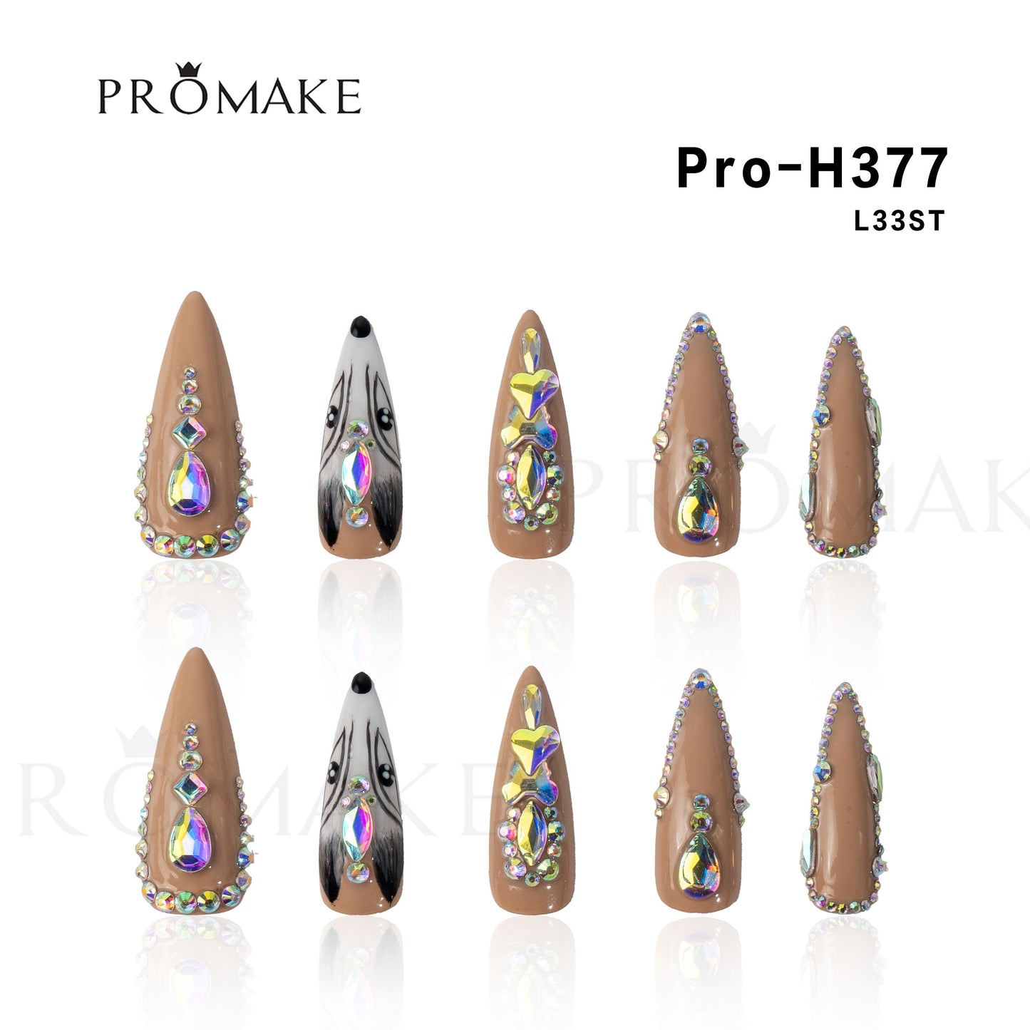 Promake x Kymieann Luxury Handmade Press on Nails-  Hand Nails and Toe Nails-  Nail Art Nail Care-With Nails Tools-  Salon Quality-  33MM Length-  Long Length-  S-L Size
