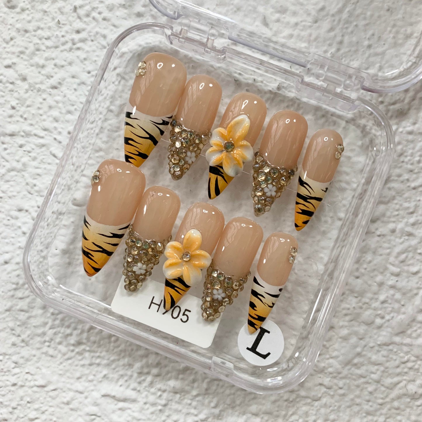 Promake H905-L33ST Handmade Press On Nails, Summer Beach Ready, Nail Inspo Name Accessory