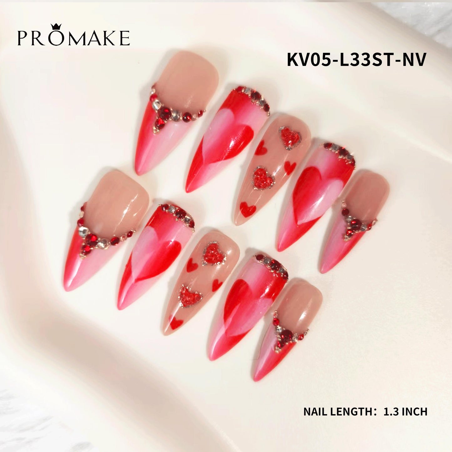 Promake x Kymieann Luxury Handmade Press on Nails-  Hand Nails and Toe Nails-  Nail Art Nail Care-With Nails Tools-  Salon Quality-  33MM Length-  Long Length-  S-L Size